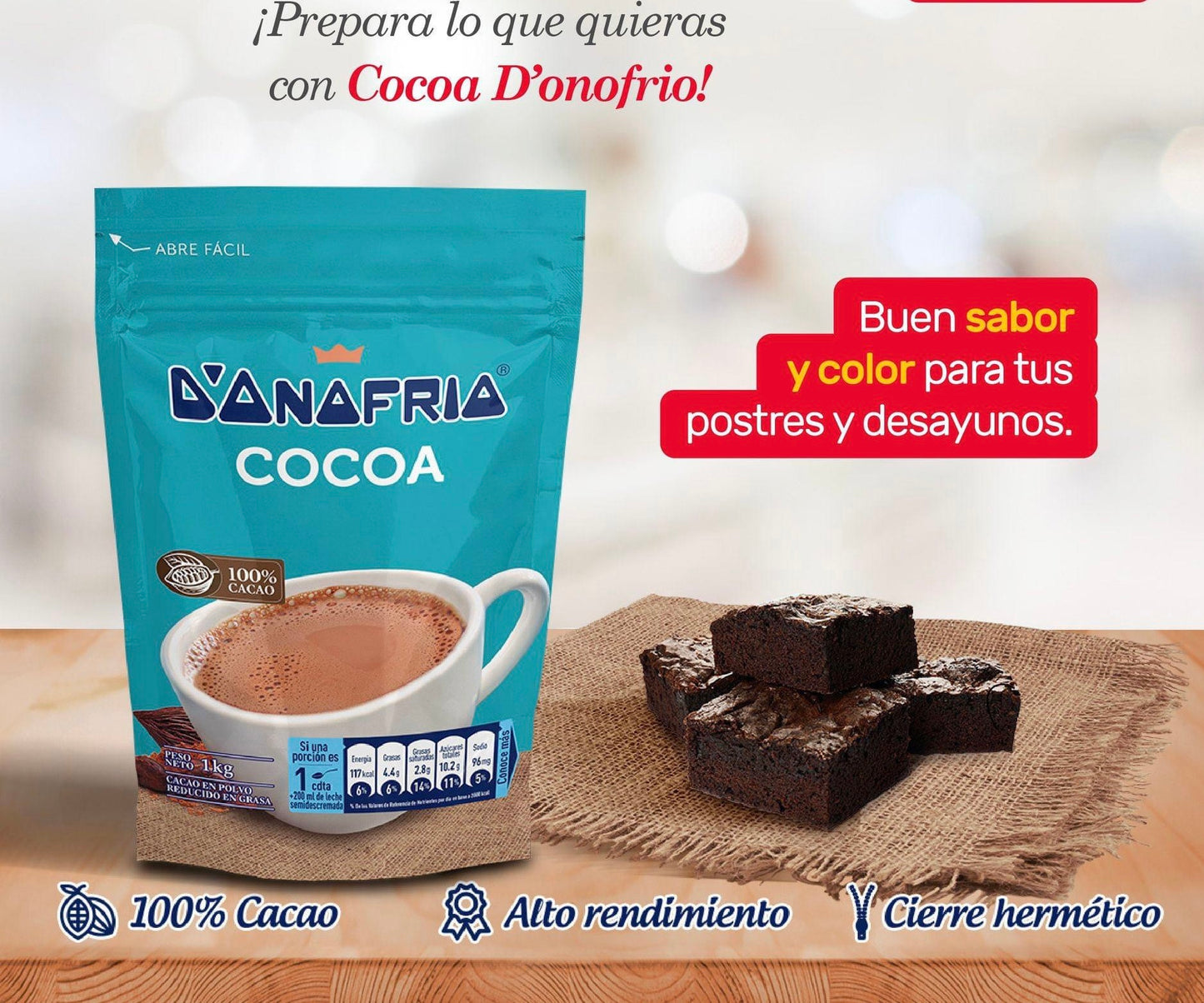 Donofrio Cocoa en Polvo 100% Cocoa 1K