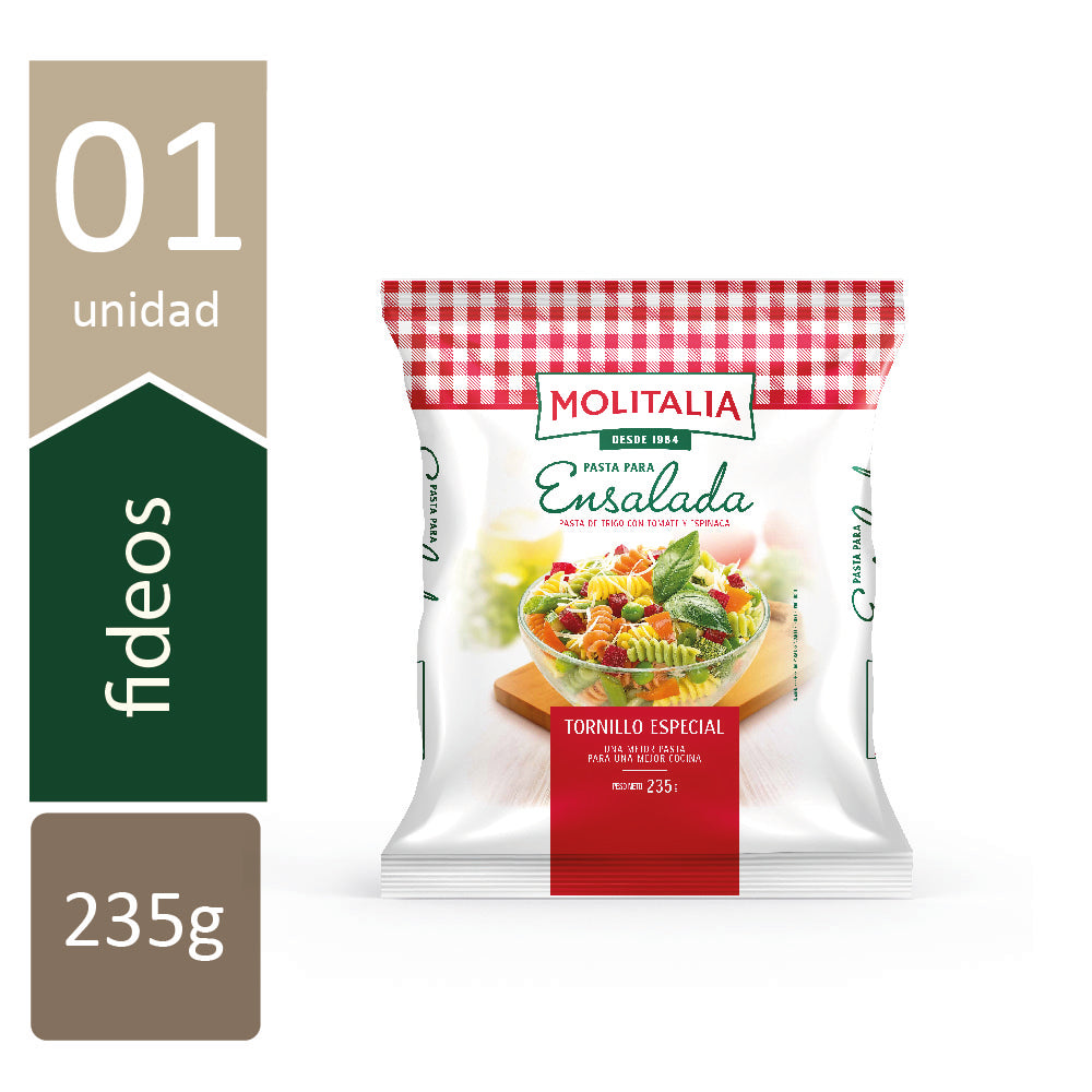 Molitalia Tornillo Tri-Color Pasta 235g