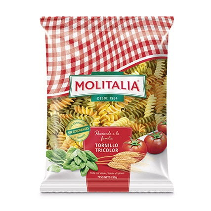 Molitalia Tornillo Tri-Color Pasta 235g